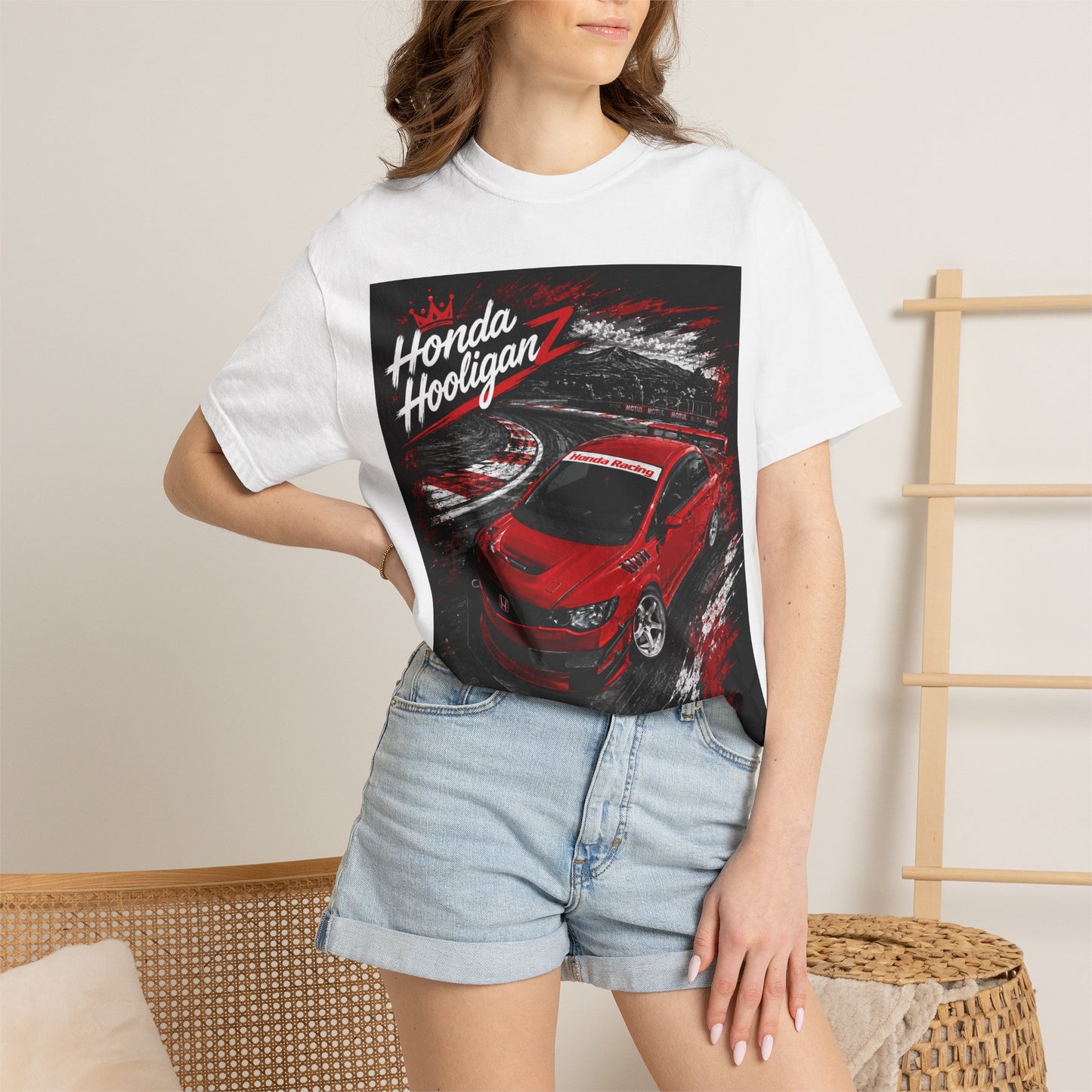 Honda HooliganZ T-Shirt — Red Sports Car Racing Graphic Tee